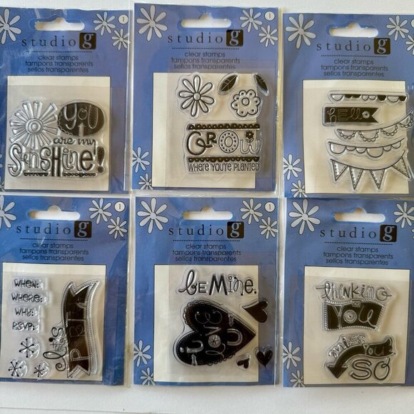 Clear rubber stamps Lot of 31 Various Styles New Sealed and Stamping Blocks - Picture 3 of 8